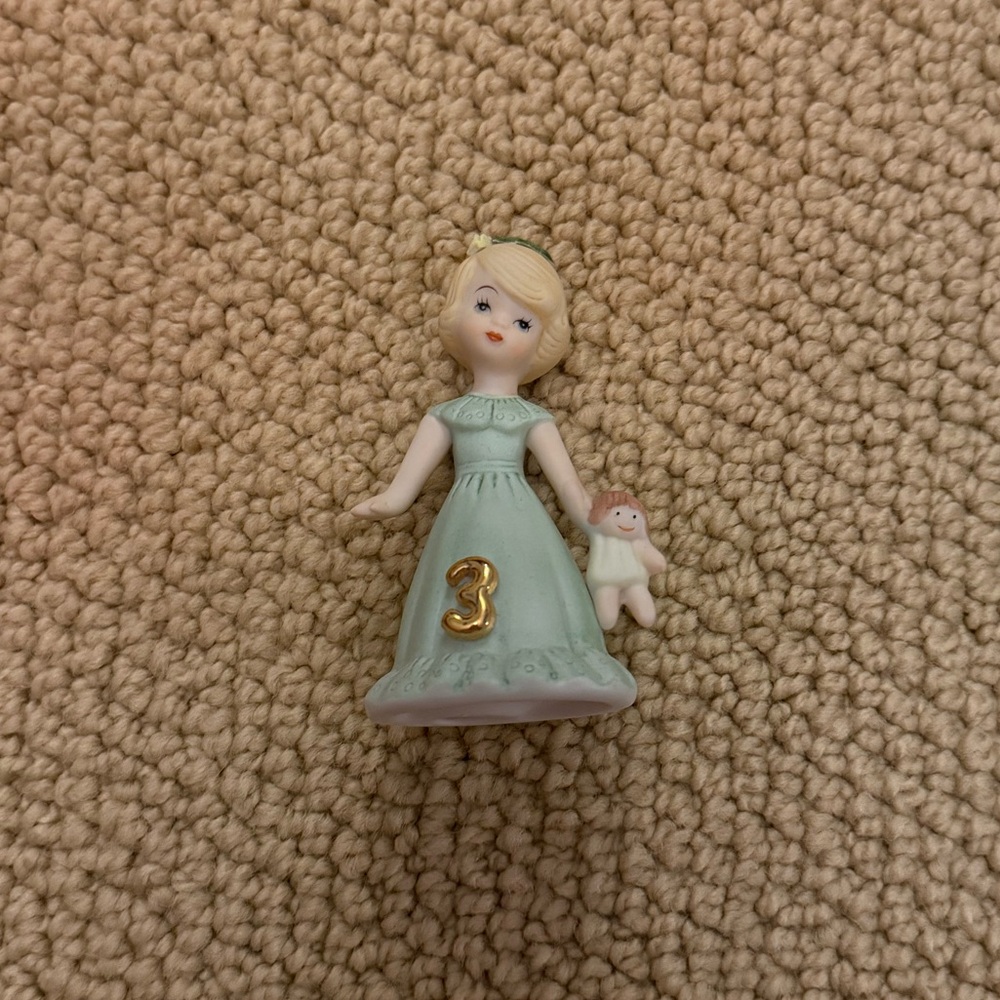 vintage three year old figurine of 1983 growing up girls collection - enesco!